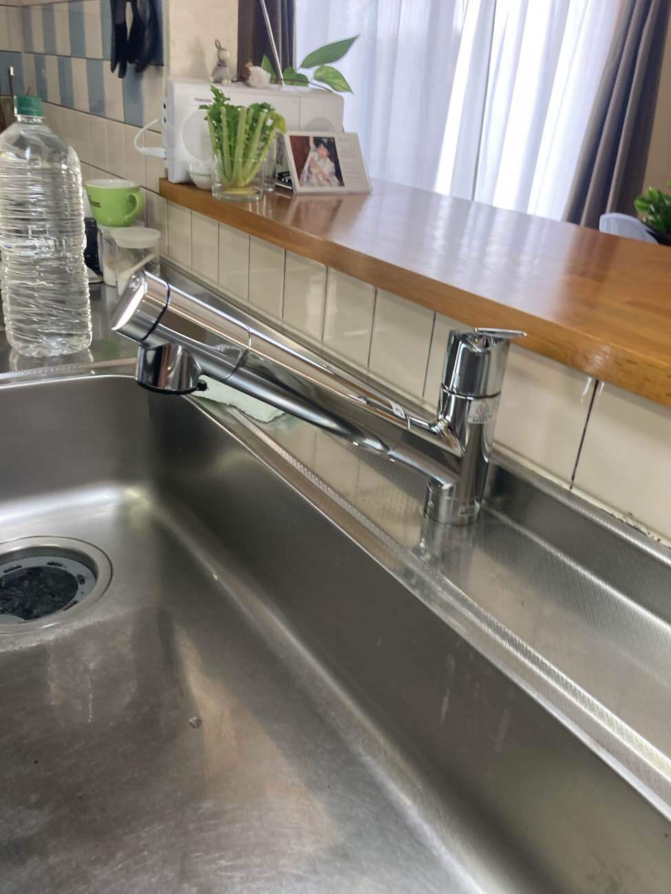施工後：新品の蛇口となり綺麗になりました。